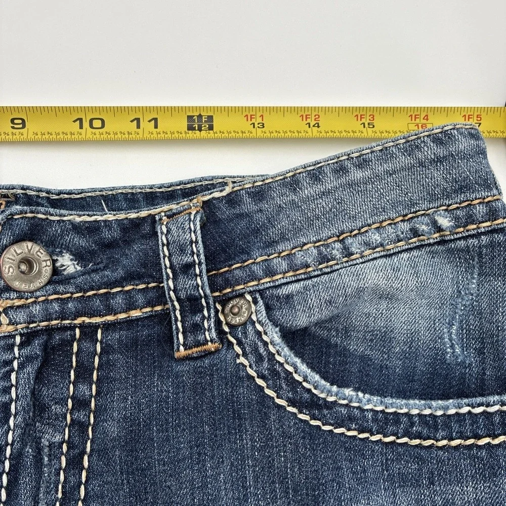 Silver Jeans Co Suki Surplus Bootcut Jeans Blue Thick Stitch W32 L34 L906SDA257